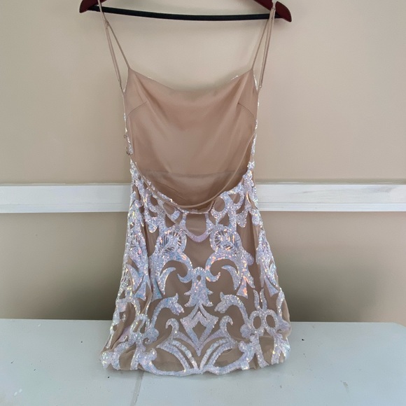 Lucy in the Sky Starstruck Strappy Nude dress - Picture 3 of 6